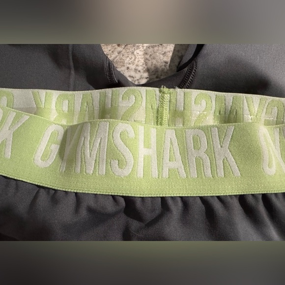 Gymshark Fit Seamless Leggings Charcoal Gray Lime Green Size Medium Workout - Picture 8 of 9